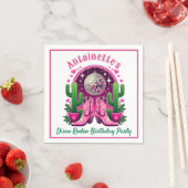 Neon Roze Cowgirl Laarzen & Disco Bal Feest Servet (Insitu)