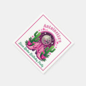 Neon Roze Cowgirl Laarzen & Disco Bal Feest Servet (Hoek)