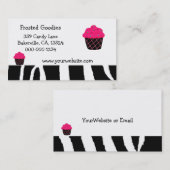 Neon Roze Cupcake Ontwerp Visitekaartje (Voorkant / Achterkant)