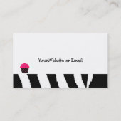 Neon Roze Cupcake Ontwerp Visitekaartje (Achterkant)