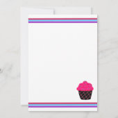 Neon Roze Cupcakes Verjaardagsfeest Uitnodiging (Achterkant)