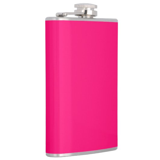 Neon Roze Custom Flask – Vet & Gepersonaliseerd Heupfles (Rechts)