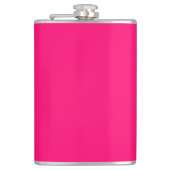 Neon Roze Custom Flask – Vet & Gepersonaliseerd Heupfles (Voorkant)