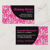 Neon Roze Daisy Patroon Bloemen Girly Visitekaartje (Voorkant / Achterkant)