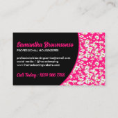 Neon Roze Daisy Patroon Bloemen Girly Visitekaartje (Achterkant)