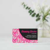 Neon Roze Daisy Patroon Bloemen Girly Visitekaartje (Staand voorkant)