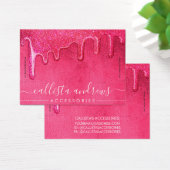 Neon roze dik glitter druppelaar racelet display visitekaartje (Bureau)