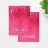Neon roze dikke glitter druppelt Ketting beeldsche Visitekaartje (Bureau)