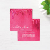 Neon roze dikke glitter druppelt voor Ring Display Vierkante Visitekaartjes (Bureau)