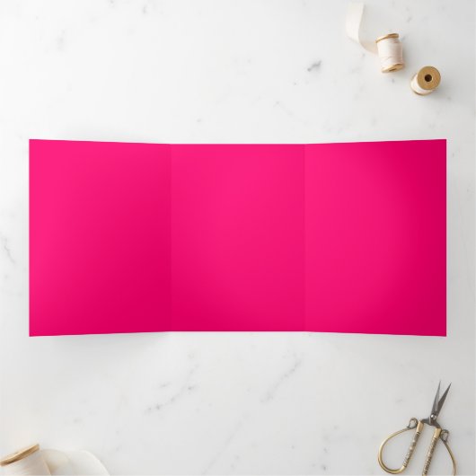 Neon Roze Drievoudige Uitnodiging Op Maat (Binnen)