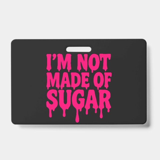 Neon Roze Drip Badge (Zwart) – Aanpasbaar (Voorzijde)