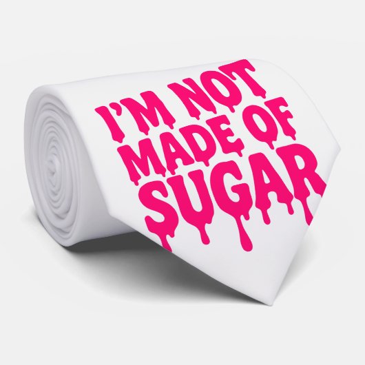 Neon Roze Druppel Quote Wit Stropdas – (Opgerold)