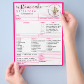 Neon Roze Eenvoudige Moderne Bakkerij Cake Bestelf Flyer (Hand)