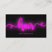 Neon roze effect haarstyliste Visitekaartje (Voorkant)