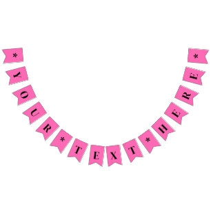Neon Roze Effen Kleur Op Maat Vlaggetjes