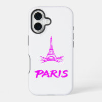 Neon Roze Eiffeltoren Paris Schets
