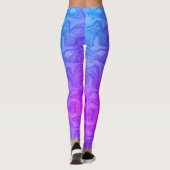 Neon Roze en Blauw Gedroogde kleurrijke strepen Leggings (Achterkant)