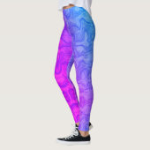 Neon Roze en Blauw Gedroogde kleurrijke strepen Leggings (Links)