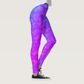 Neon Roze en Blauw Gedroogde kleurrijke strepen Leggings (Rechts)
