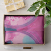 Neon roze en blauw zwoel krullend haar vrouw tissuepapier (Geschenk)