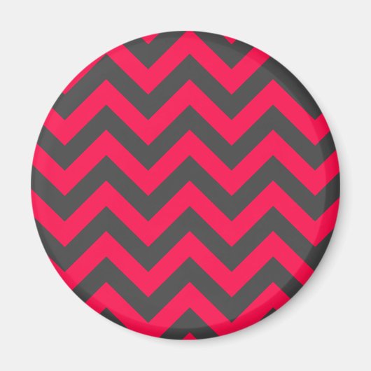 Neon roze en grijs Chevron Patroon Magneet (Voorkant)