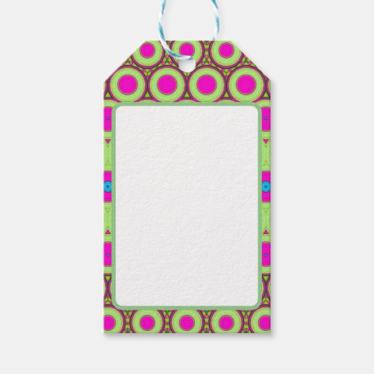 Neon roze en groen cadeaulabel (Voorkant)