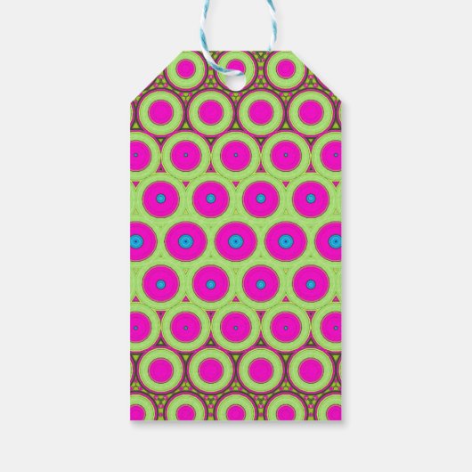 Neon roze en groen cadeaulabel (Achterkant)