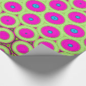 Neon roze en groene Abstracte cirkels Cadeaupapier (Hoek)