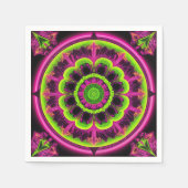 Neon roze en groene caleidoscoop ontwerp servet (Voorkant)