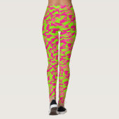 Neon Roze en Groene Camo Leggings (Achterkant)