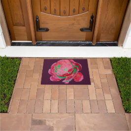 Neon Roze en Groene Succulente Roos Deurmat