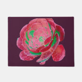 Neon Roze en Groene Succulente Roos Deurmat (Voorkant)
