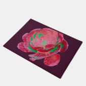 Neon Roze en Groene Succulente Roos Deurmat (Schuin)