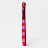 Neon Roze en Rood Geruite Checkerboard Case-Mate iPhone Case (Achterkant/links)