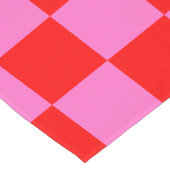 Neon Roze en Rood Geruite Checkerboard  Korte Tafelloper (Hoek)