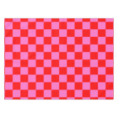 Neon Roze en Rood Geruite Checkerboard Tafelkleed (Voorkant (Horizontaal))