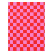 Neon Roze en Rood Geruite Checkerboard Tafelkleed (Voorkant)