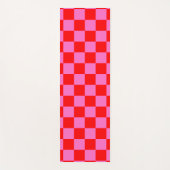 Neon Roze en Rood Geruite Checkerboard  Yogamat (Voorkant)