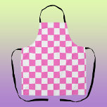 Neon Roze en Wit Geruite Checkerboard  Schort<br><div class="desc">Neon Roze en Wit Geruite Checkerboard |  | Klassiek | Trendy | Stijlvol | MODE | Minimaal</div>