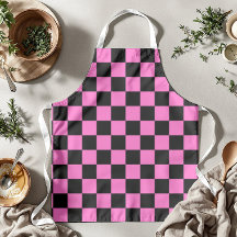 Neon Roze en Zwart Geruite Checkerboard 