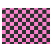 Neon Roze en Zwart Geruite Checkerboard Tafelkleed (Voorkant (Horizontaal))