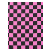 Neon Roze en Zwart Geruite Checkerboard Tafelkleed (Voorkant)