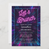 Neon Roze en Zwart Let's Brunch Elk Evenementenfee Kaart (Voorkant)