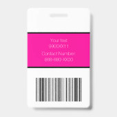 Neon Roze en Zwarte Gradiënt VIP Evenement Badge (Achterkant)