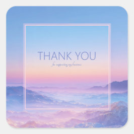 Neon Roze Etherisch Berglandschap Synthwave Frame Vierkante Sticker