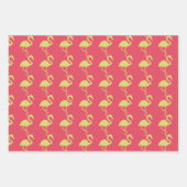 Neon roze flamingo tropisch inpakpapier vel (Voorkant 2)