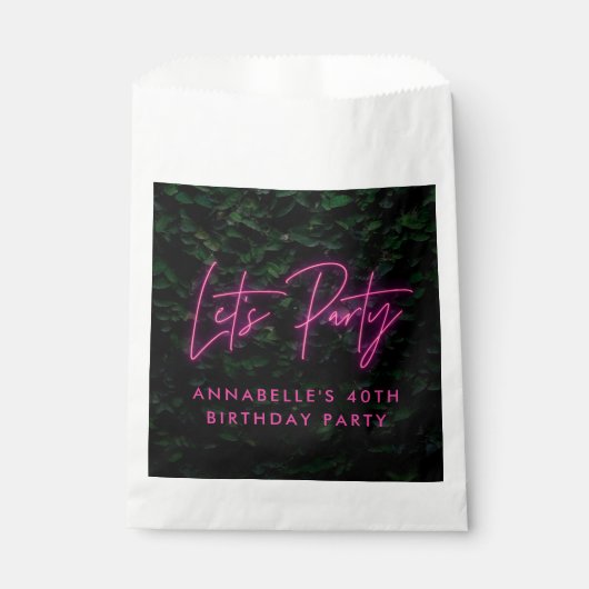 Neon roze funky modern bedankzakje (Voorkant)