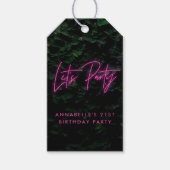 Neon roze funky modern laat zakken cadeaulabel (Voorkant)