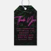 Neon roze funky modern laat zakken cadeaulabel (Achterkant)