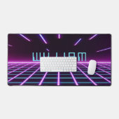 Neon Roze Futuristische Retro Stijl 80s Videospel Bureaumat (Keyboard & Muis)